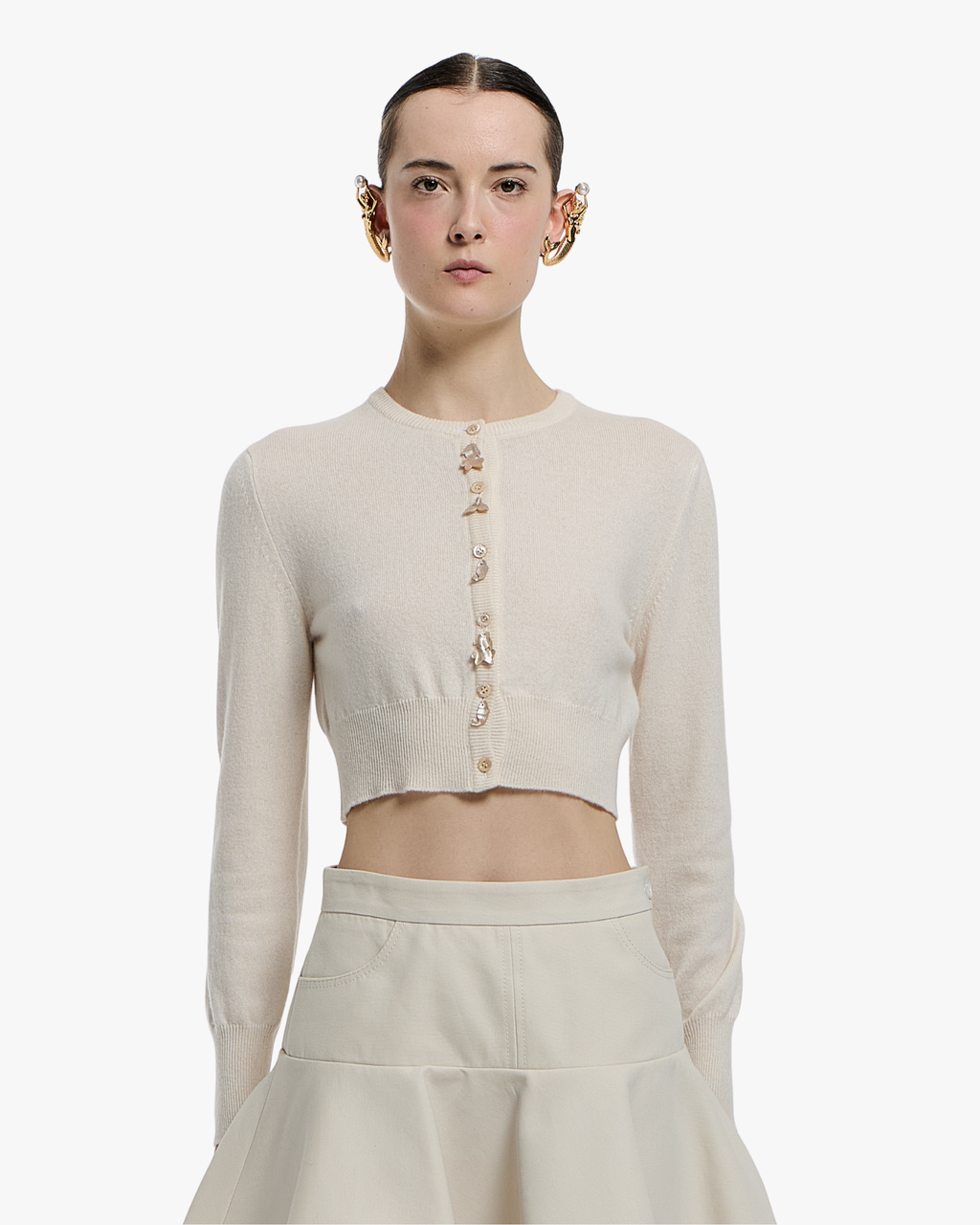 Cropped Cardigan with Little Fish Burro