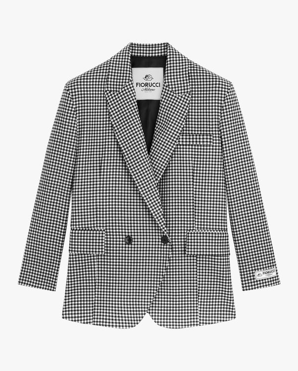 Black and White Gingham Blazer