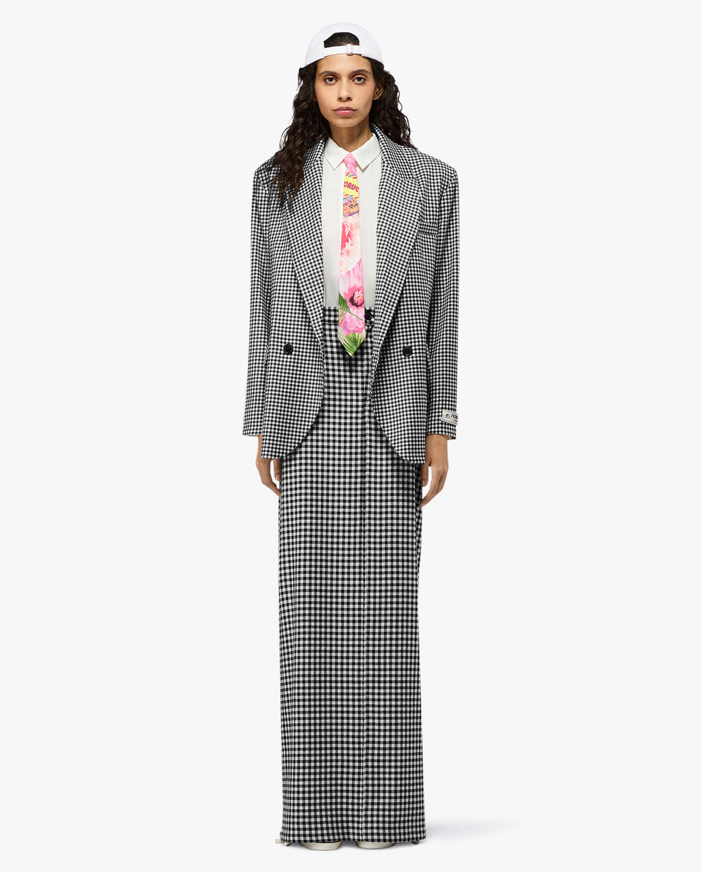 Black and White Gingham Blazer