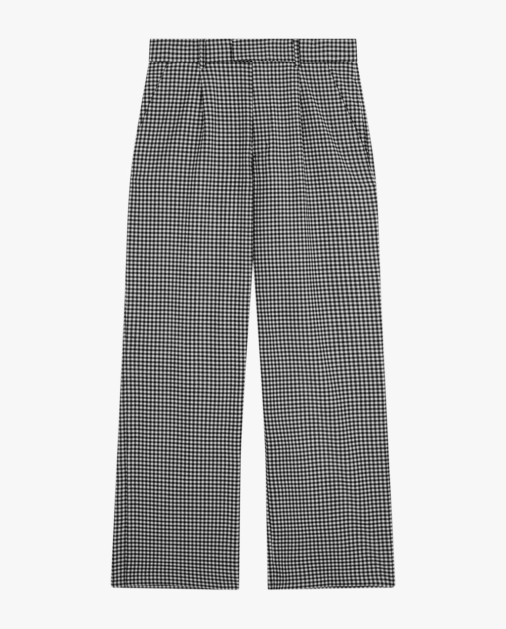 Womens Black and White Gingham Trousers
