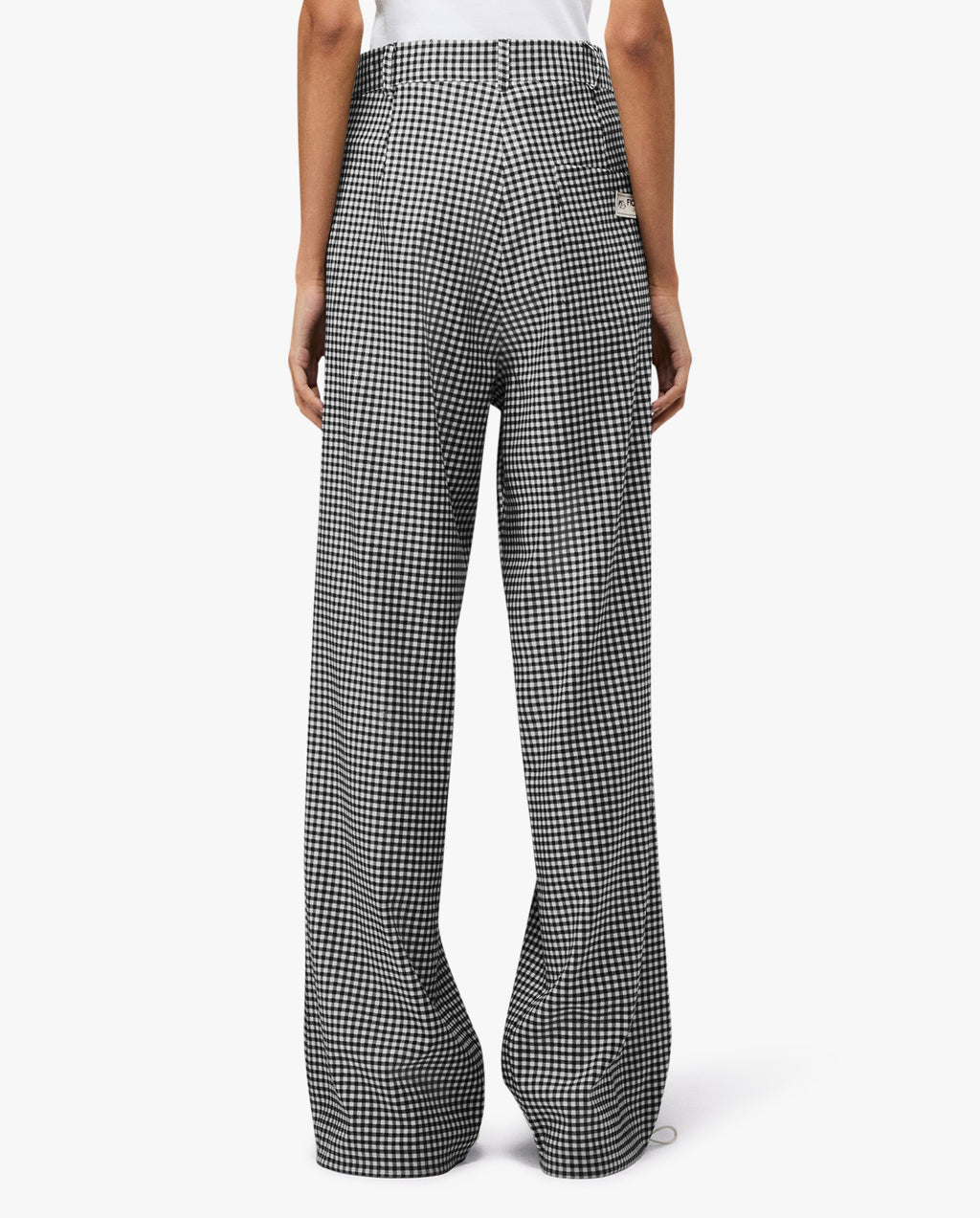 Womens Black and White Gingham Trousers