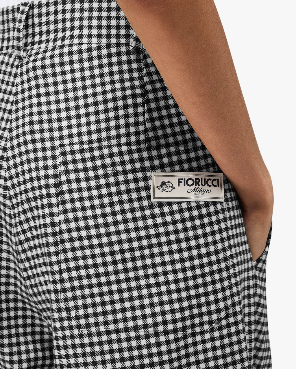 Womens Black and White Gingham Trousers