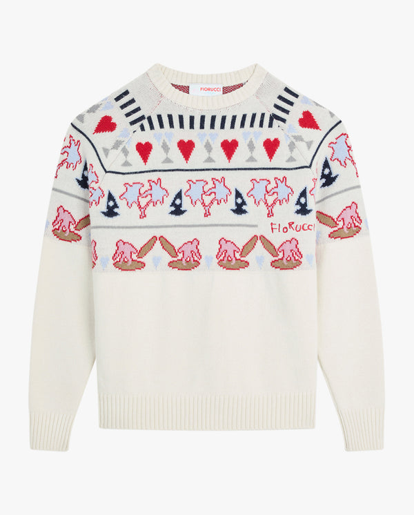 Womens Tropical Fair Isle Sweater