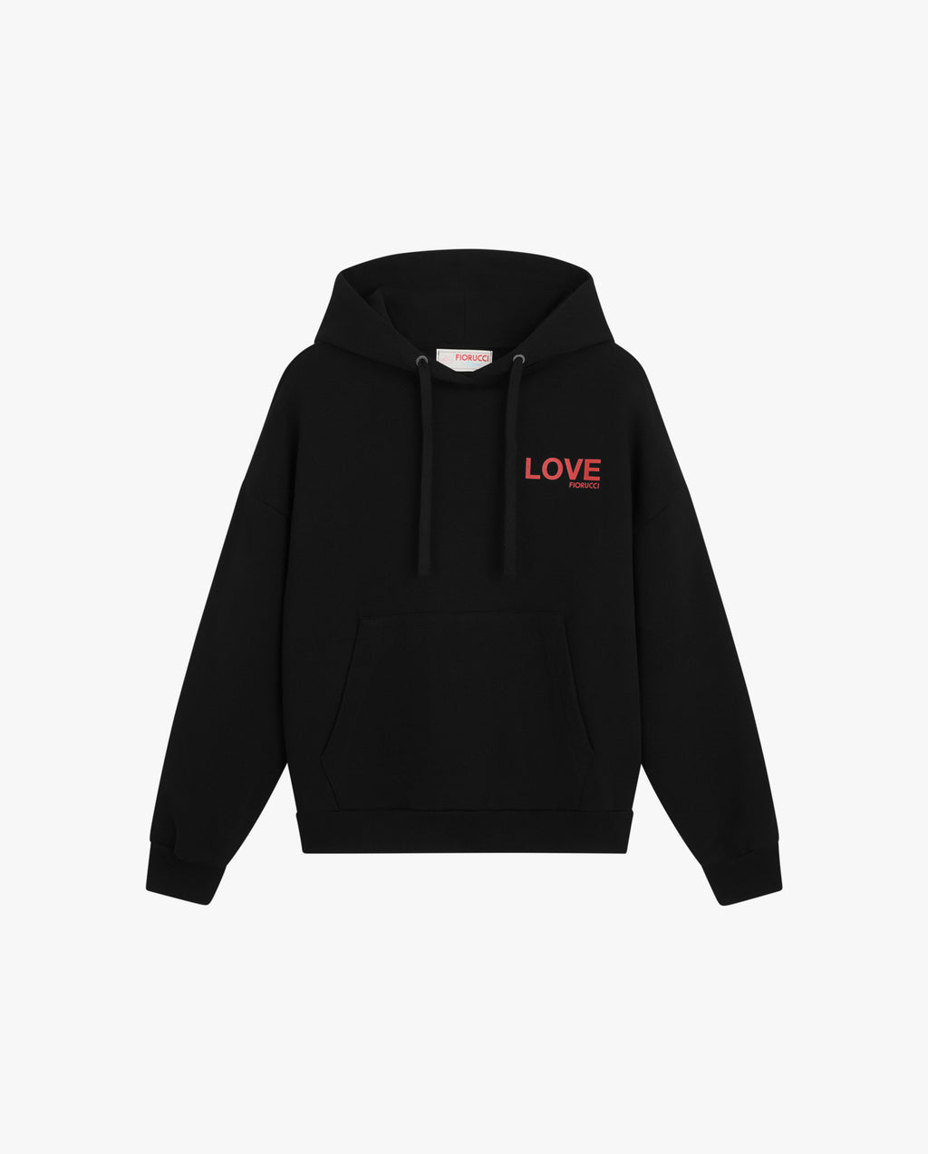 Womens Black Kissing Angels Love Print Relaxed Hoodie