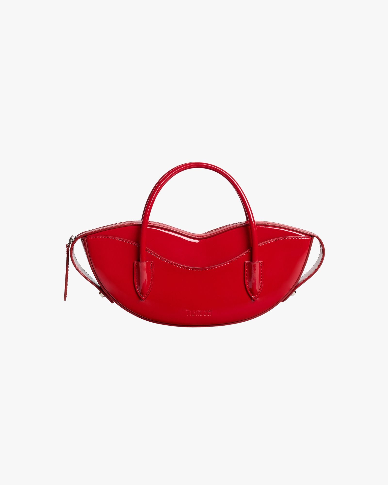 Red Vinyl Mini Lips Bag Red