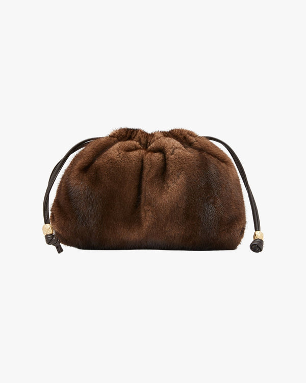 Small Handheld Bag In Mink Dark Brown Womb