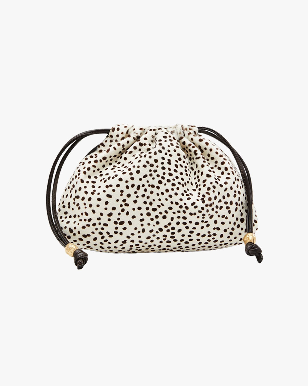 Small Handheld Bag In Long-Haired Calfskin Dark Brown Womb Mignon Peggy