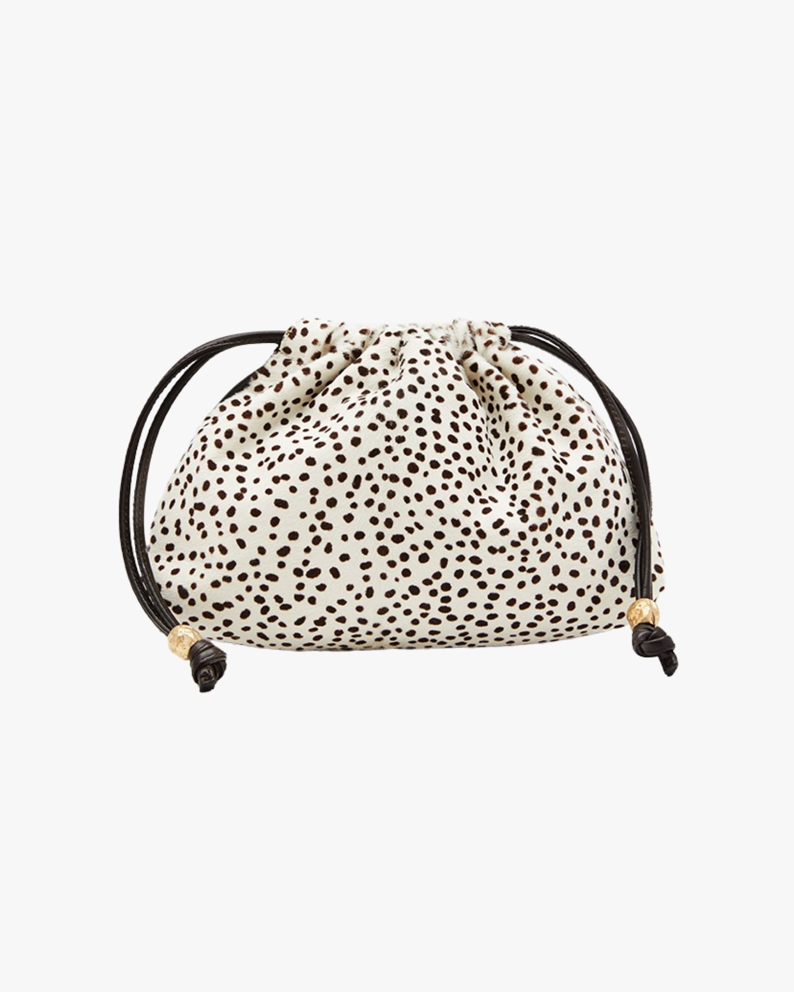 Small Handheld Bag In Long-Haired Calfskin Dark Brown Womb Mignon Peggy