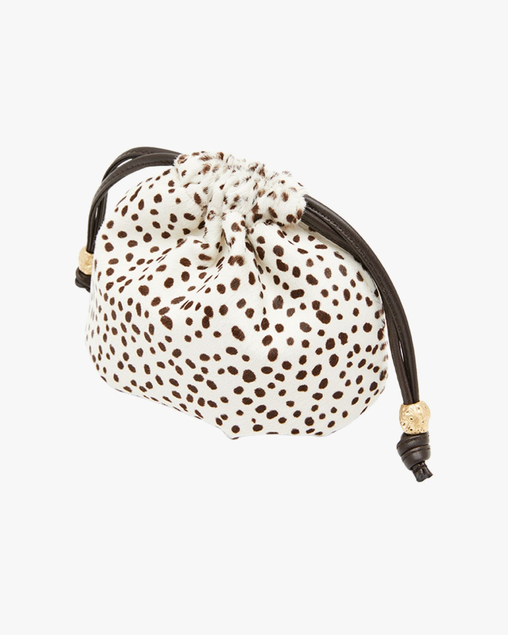 Small Handheld Bag In Long-Haired Calfskin Dark Brown Womb Mignon Peggy