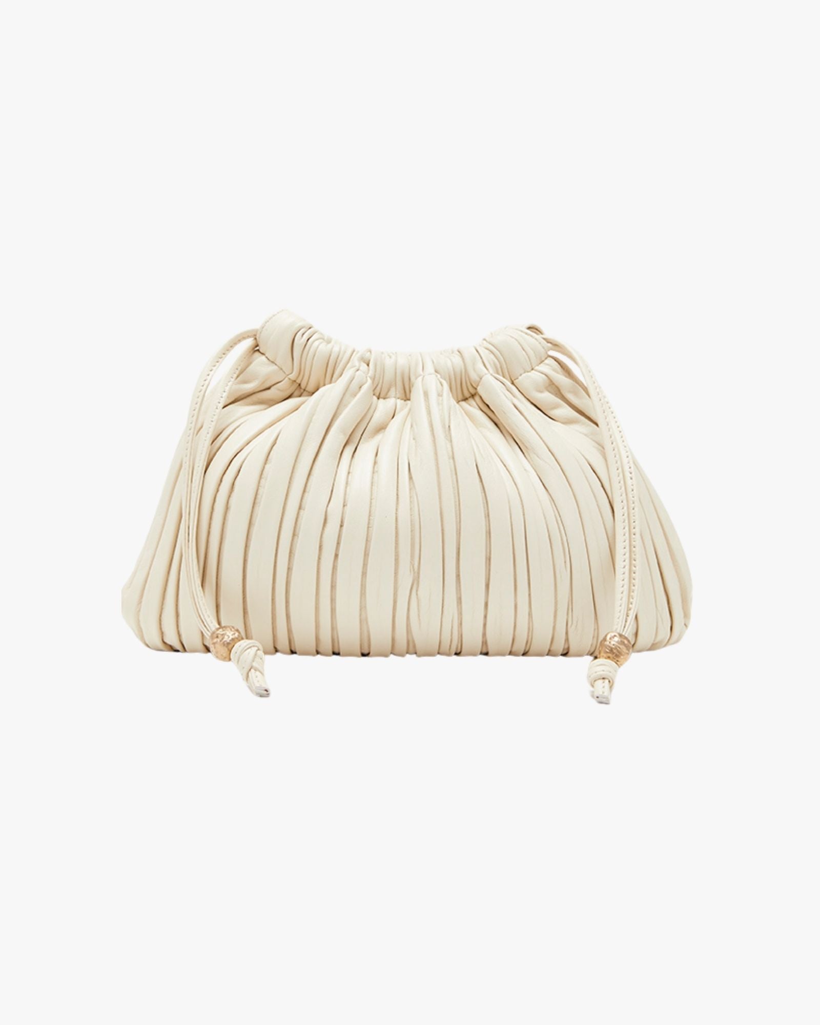 Small Handheld Bag In Soft Pleated Nappa Leather Milk Womb Softissima