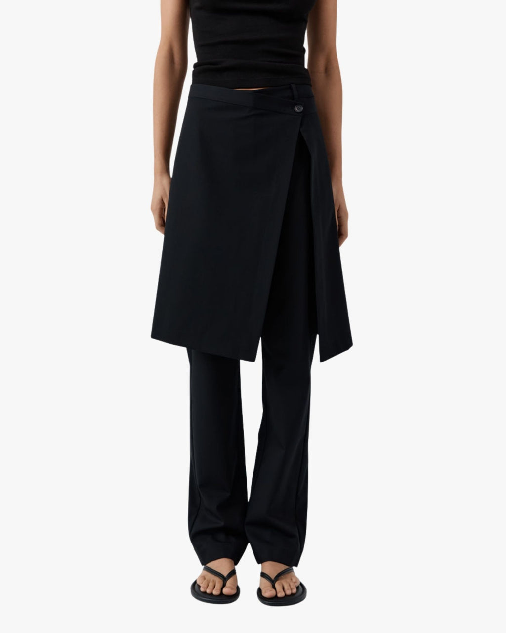 Wool Hybrid Skirt Pants Black