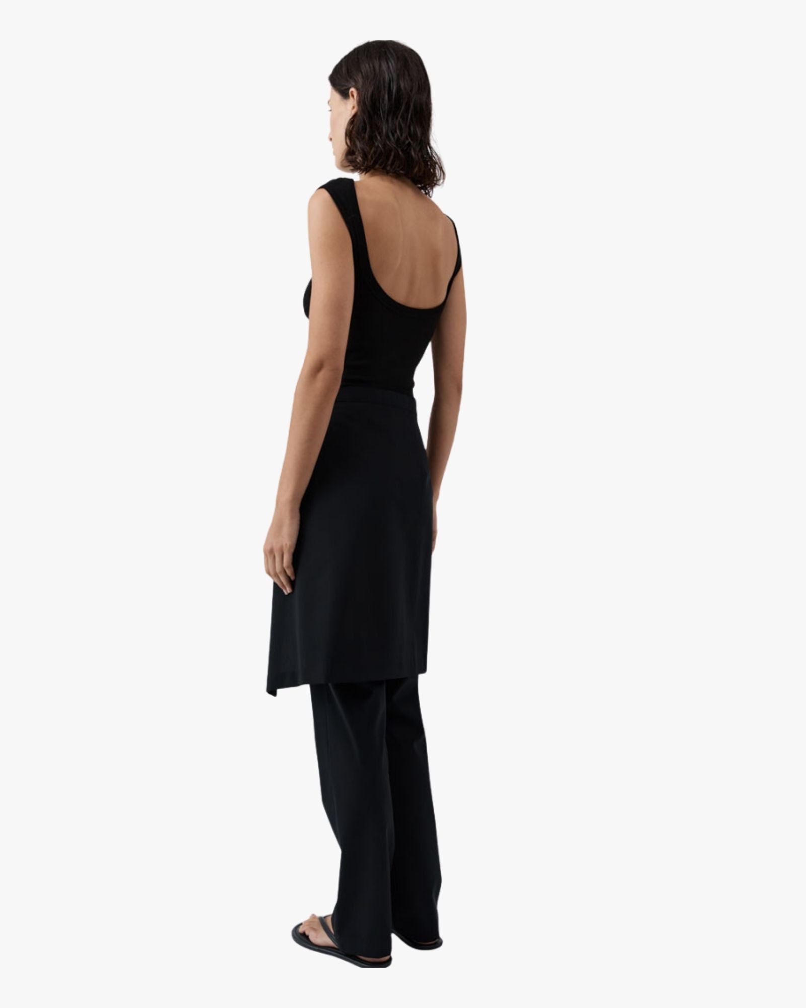 Wool Hybrid Skirt Pants Black