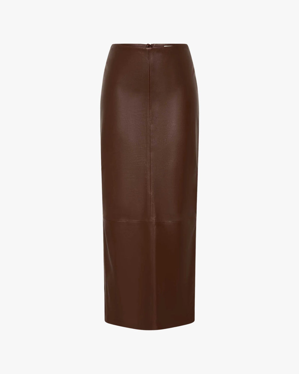 Leather Column Skirt Rum