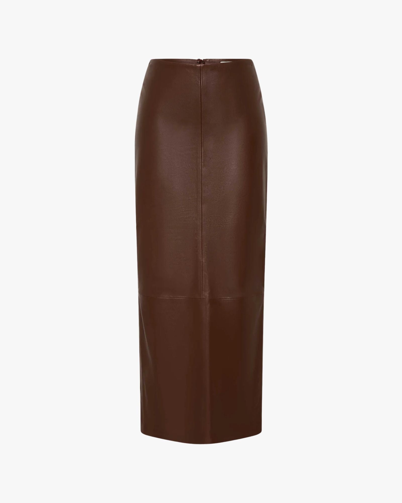 Leather Column Skirt Rum