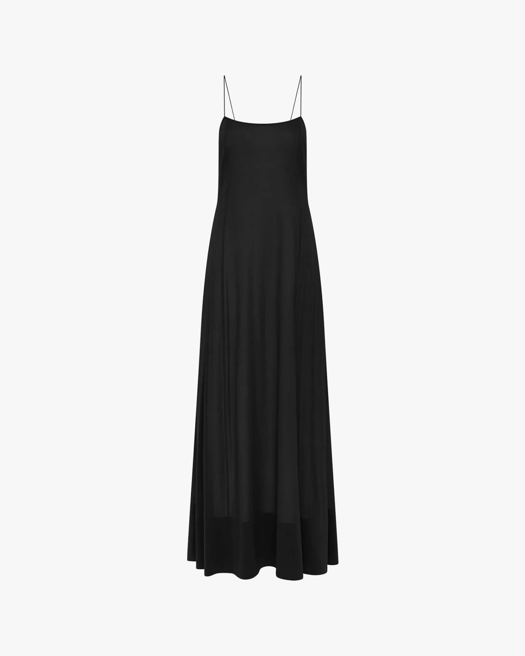Sheer Silk Slip Dress Black