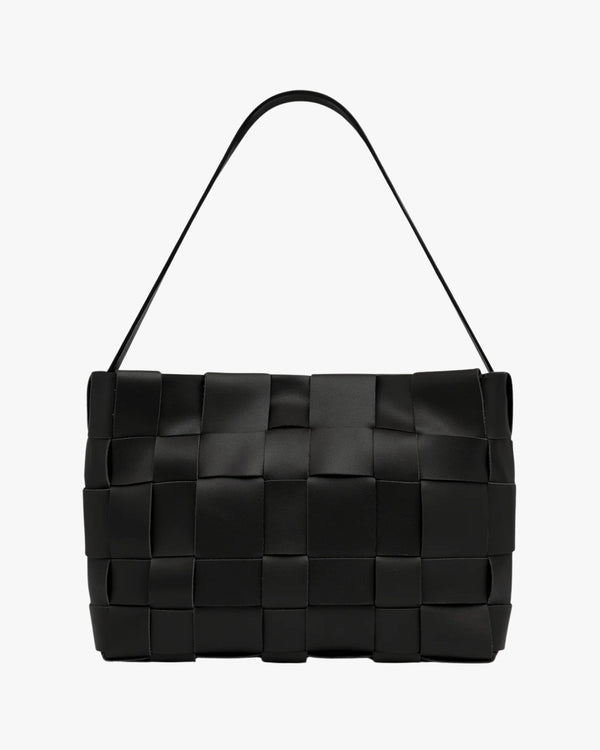 Woven Envelope Mini Tote Black