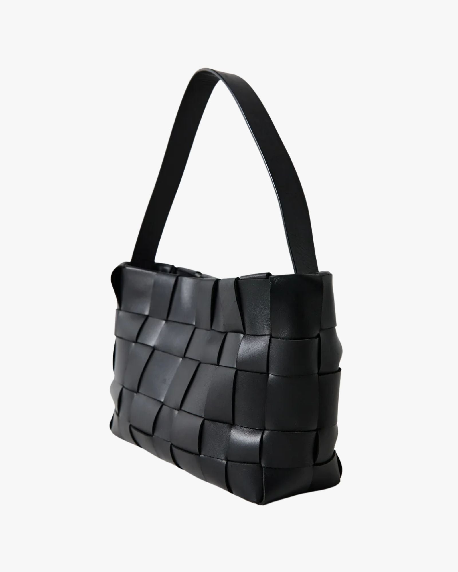 Woven Envelope Mini Tote Black
