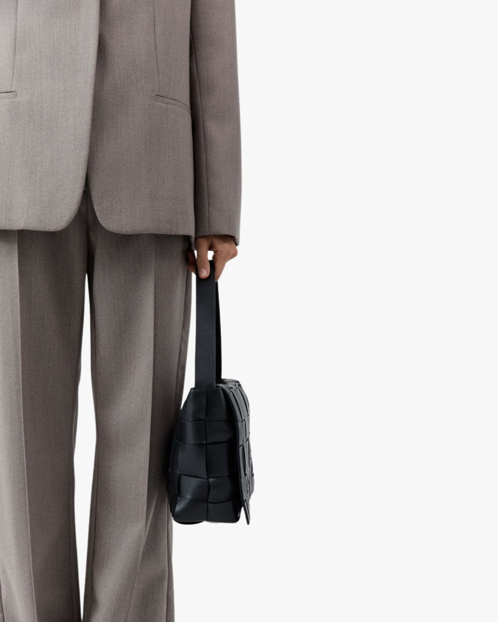 Woven Envelope Mini Tote Black