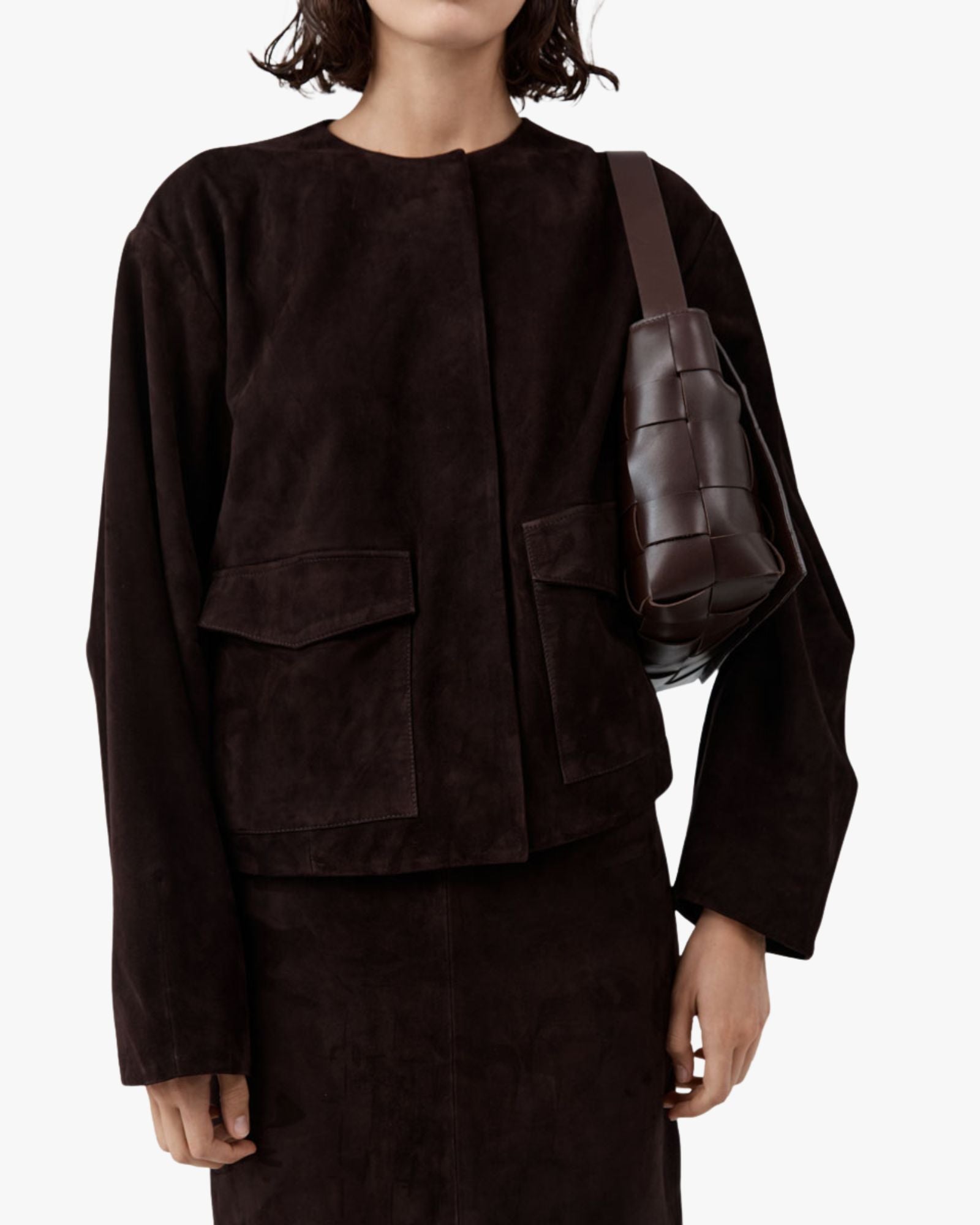 Woven Envelope Mini Tote Chocolate