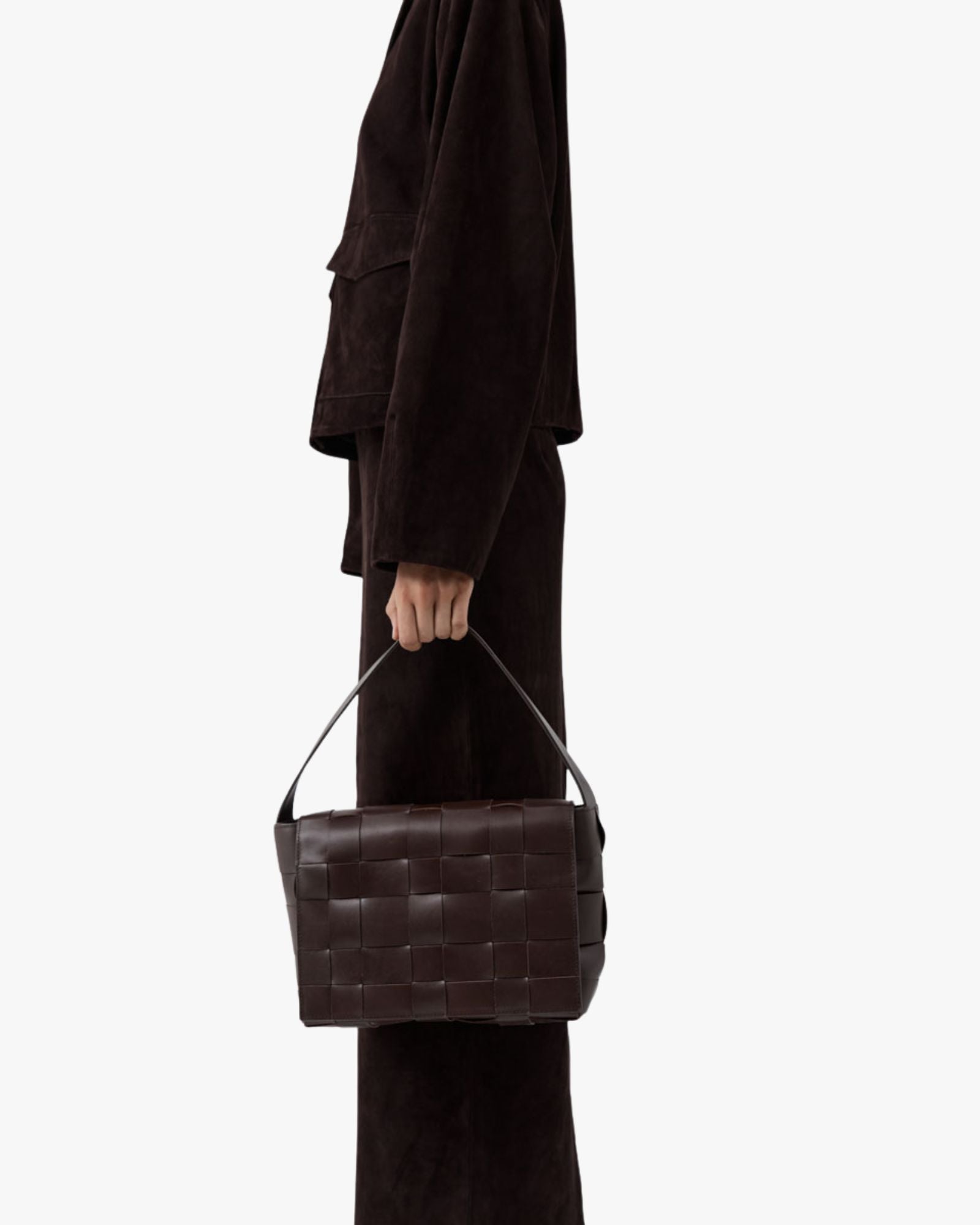 Woven Envelope Mini Tote Chocolate