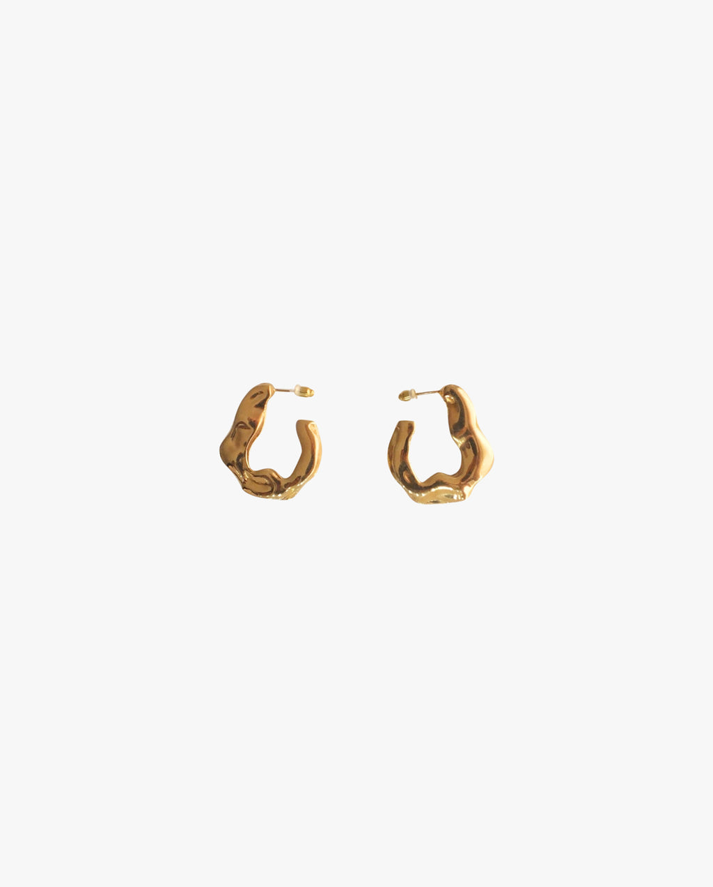 Wrinkled Hoop Earrings Gold