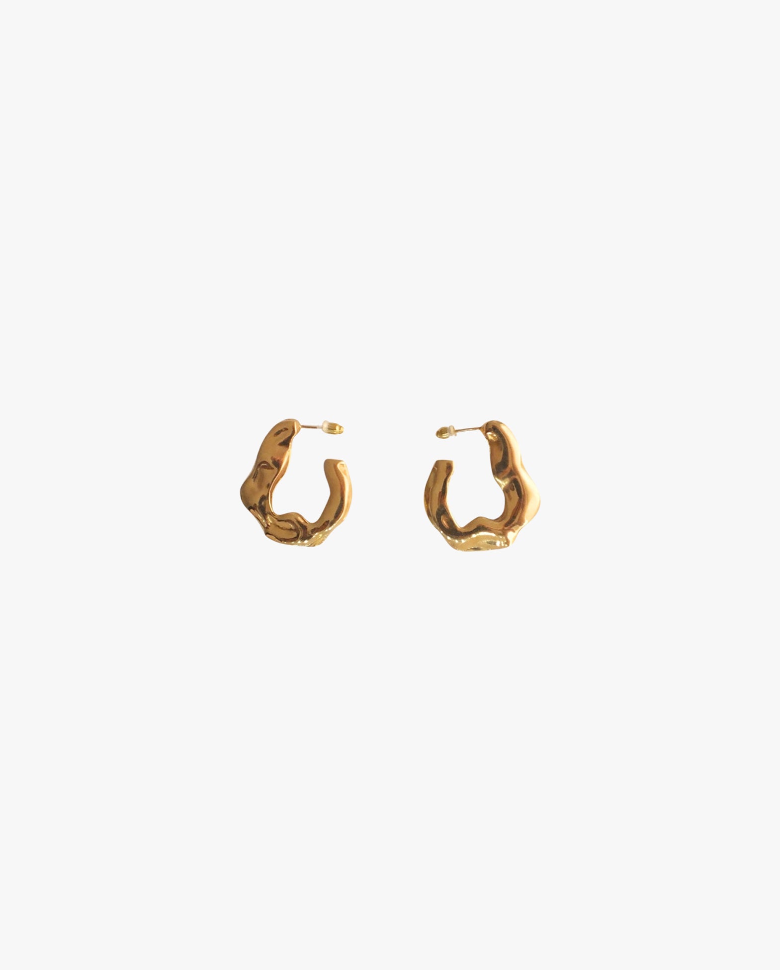 Wrinkled Hoop Earrings Gold