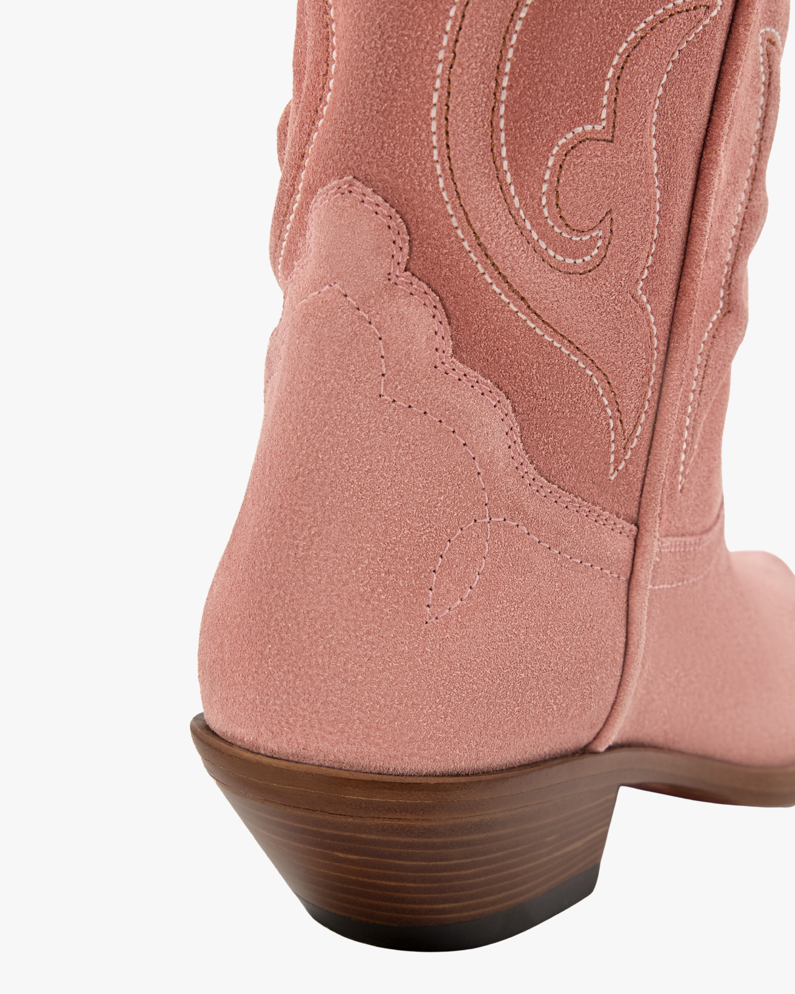 Yuma Cowboy Boots in Dusty Rose Crusted Suede