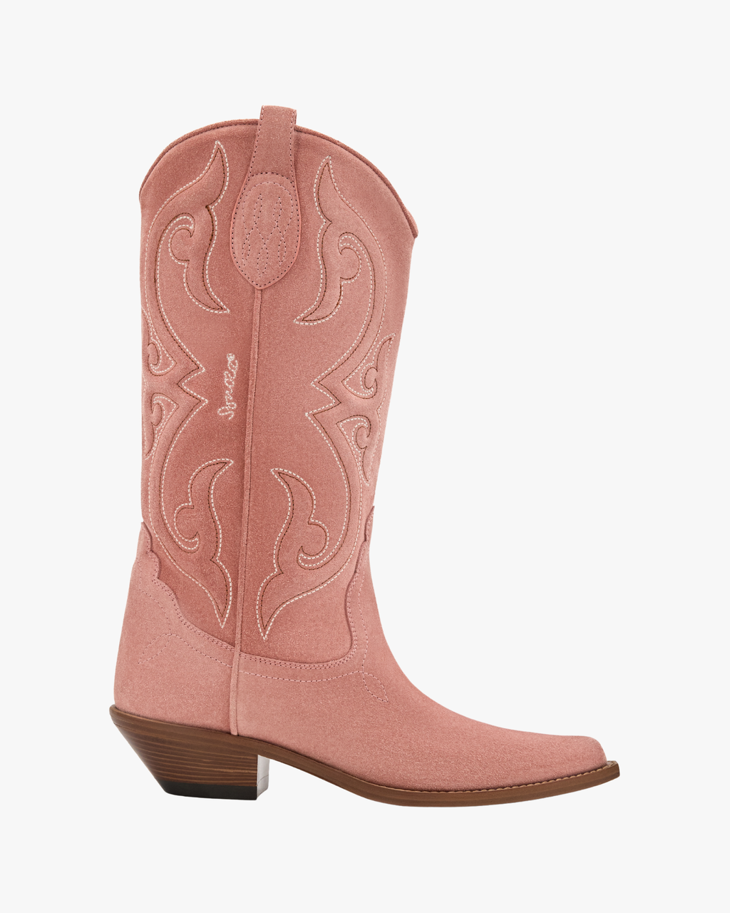 Stivali da cowboy Yuma in pelle scamosciata color rosa antico
