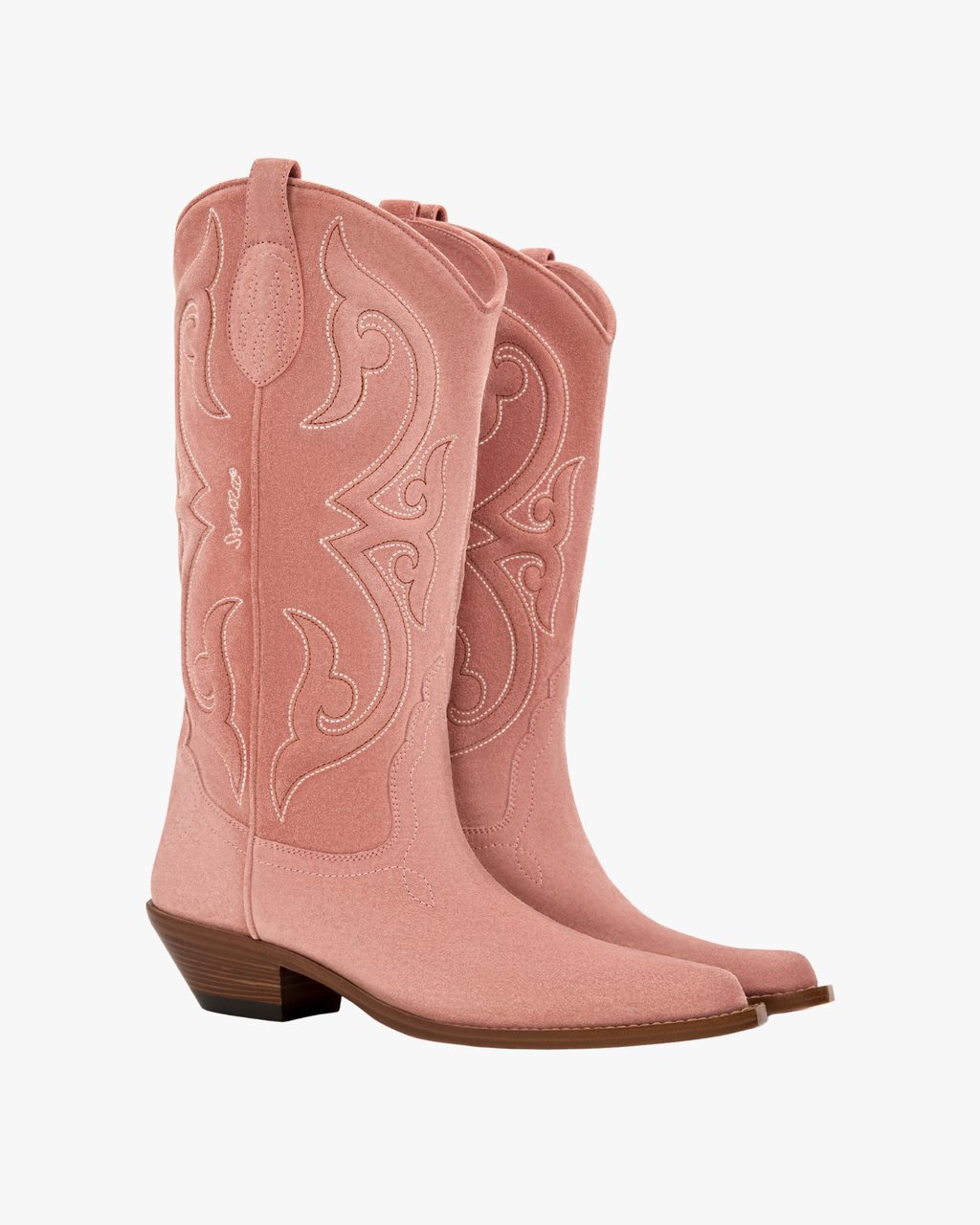 Stivali da cowboy Yuma in pelle scamosciata color rosa antico