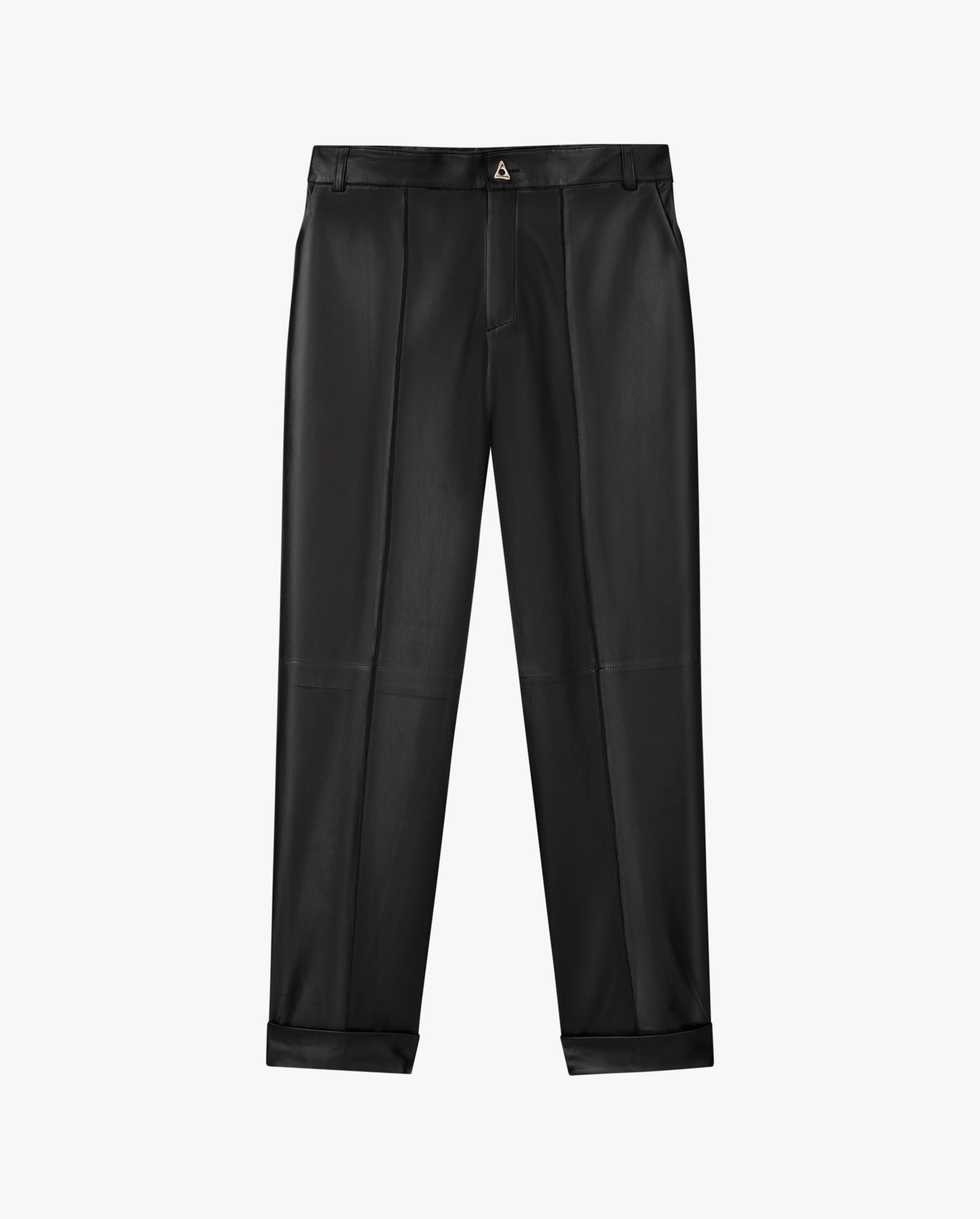 Zima Leather Cuffed Straight-Leg Pants