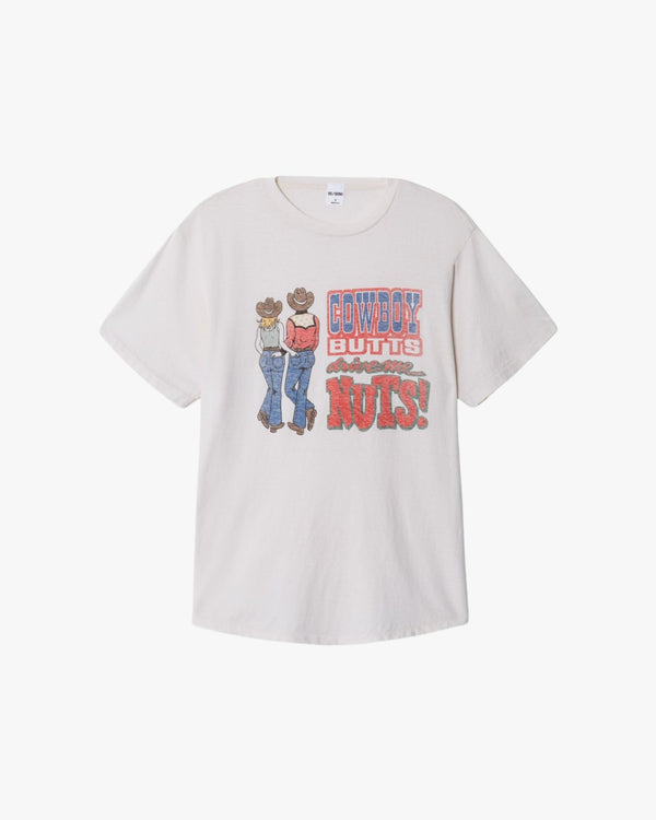 Boyfriend Tee Cowboy Butts Vintage White