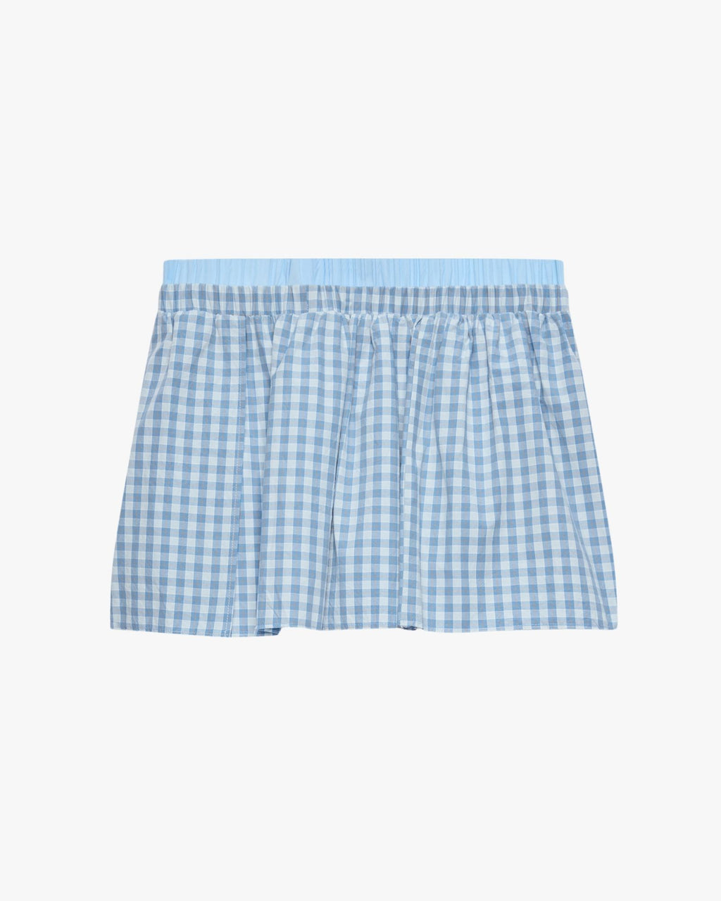 MSGM Micro-Check Light Blue Shorts