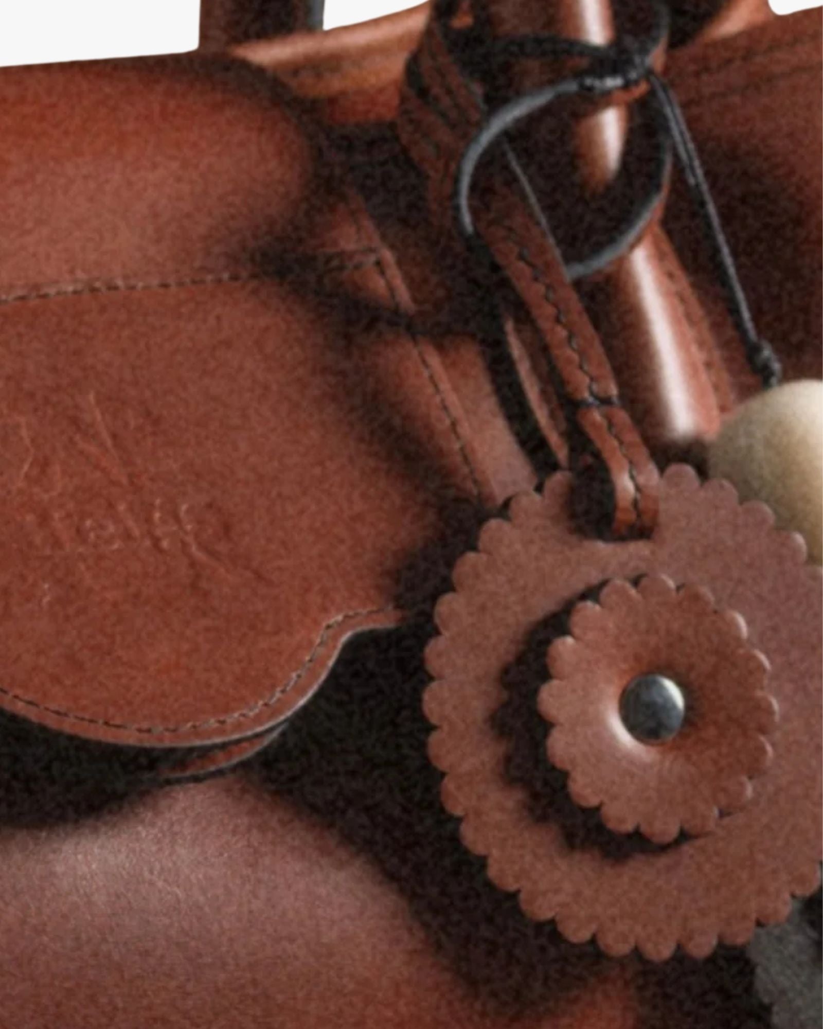 Rosette Charm in Calfskin