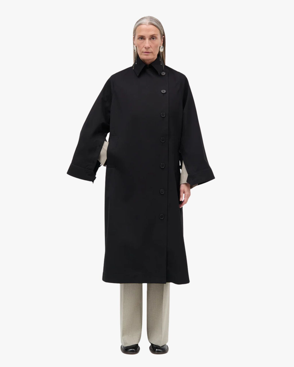 Coraline Bonded Cotton Coat Black