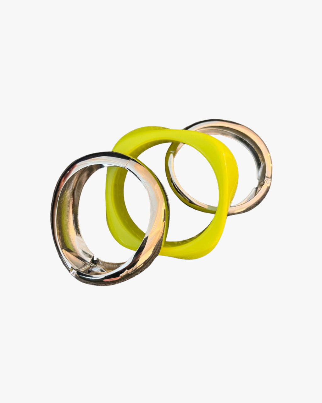 Bangles Set Lime Brown, Lime, Silver