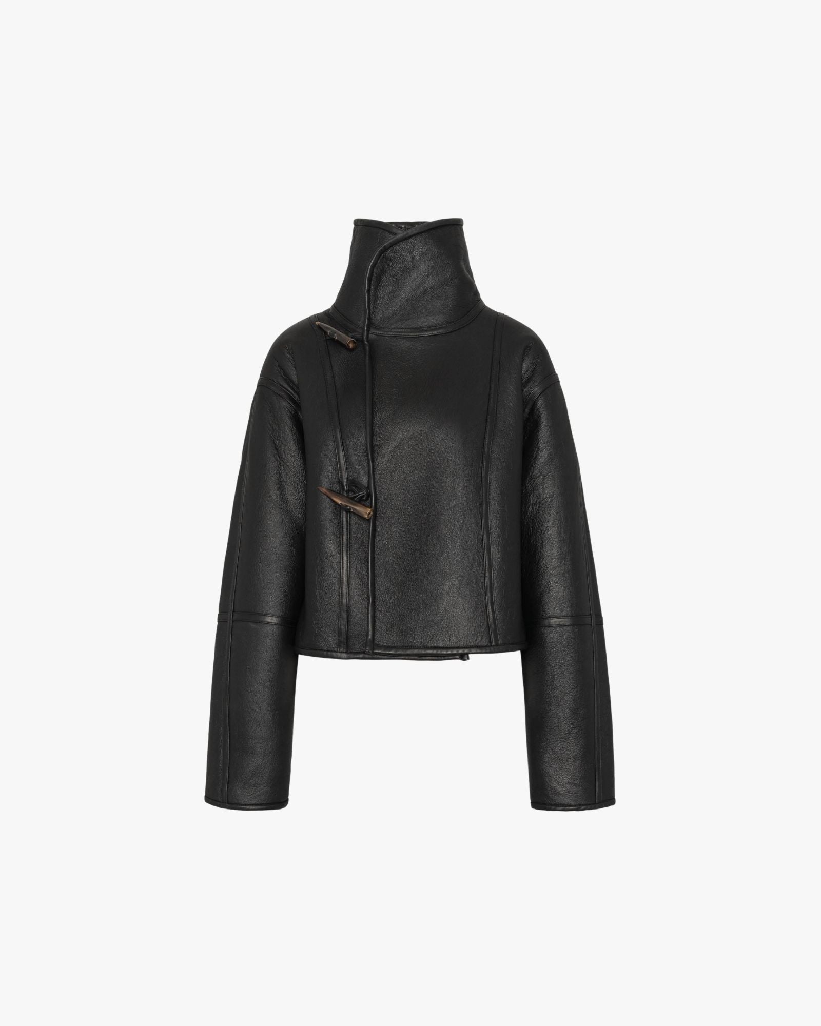 Hawk Sheep Leather Jacket Black