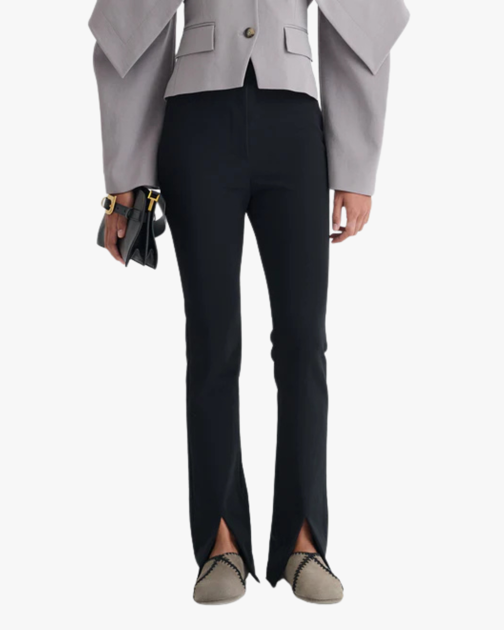 Luana Paper Jersey Pants with Front Slit