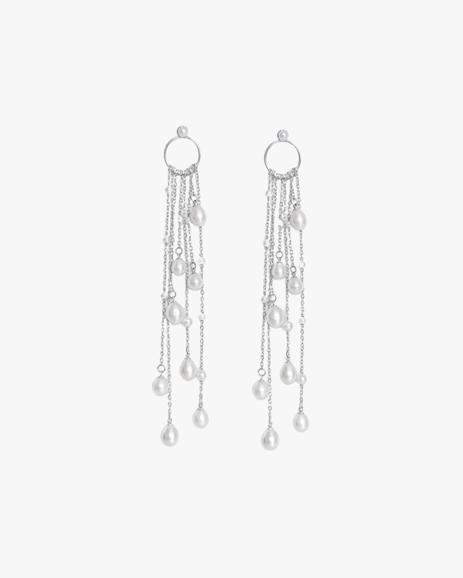 Silver Earrings Freshwater Pearls - Duo De Larmes
