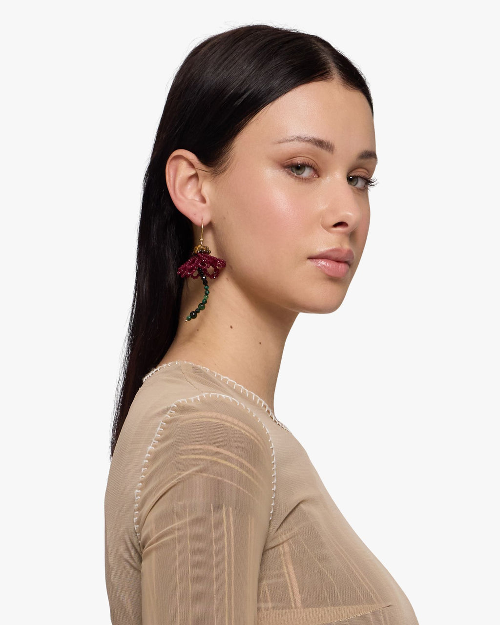 Sakura Earrings Burgundy