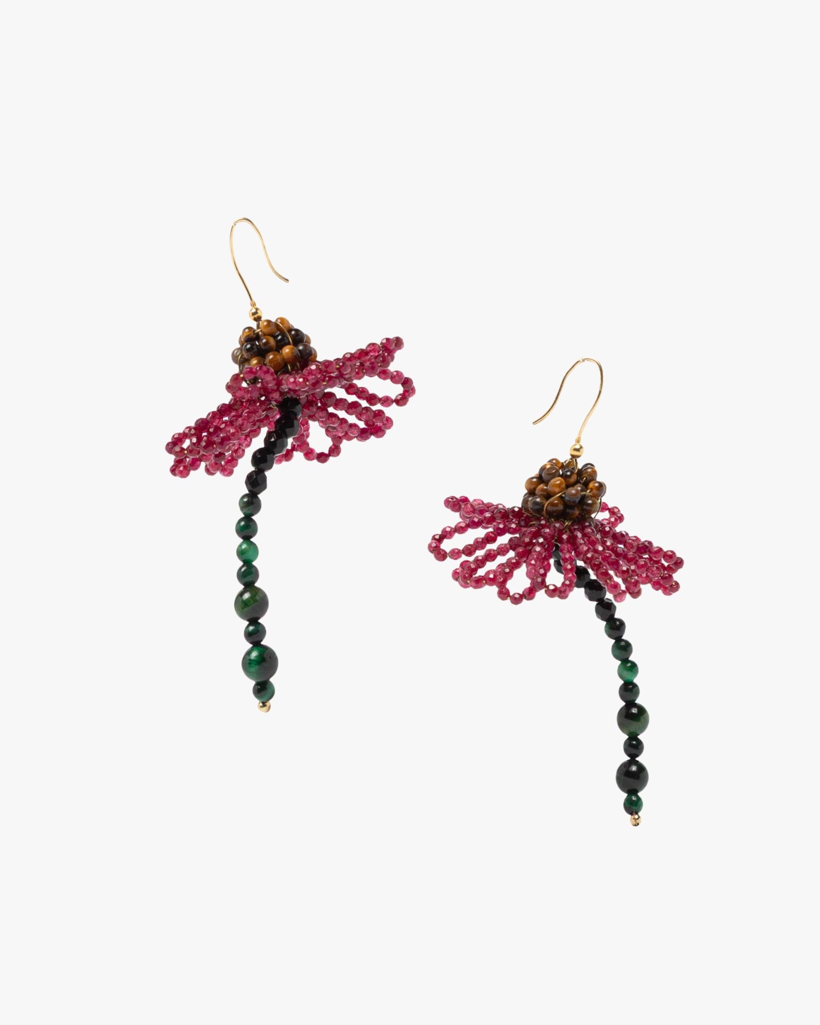 Sakura Earrings Burgundy