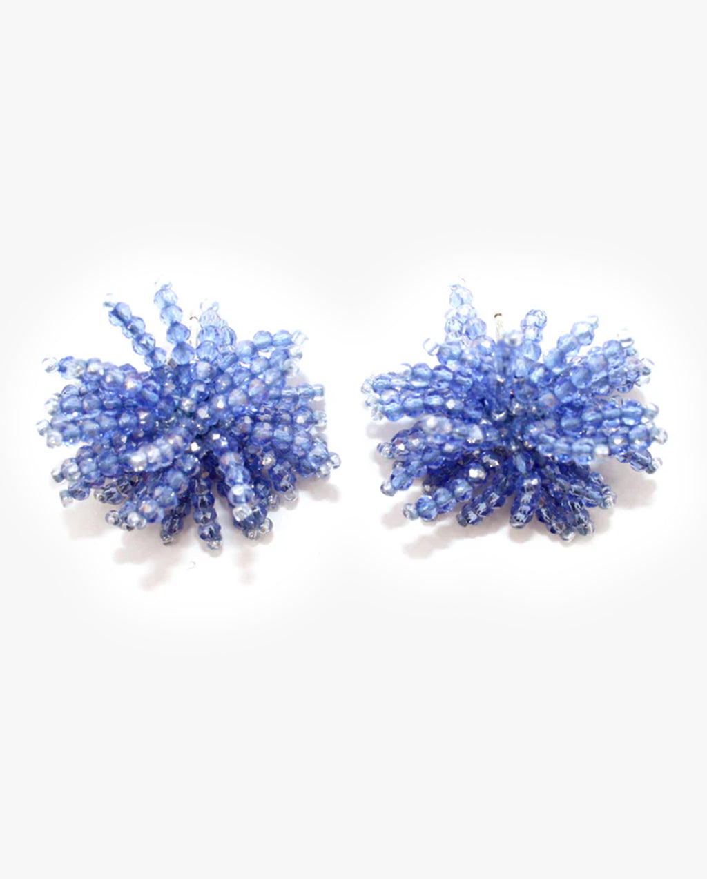 Pompom Earrings Blue