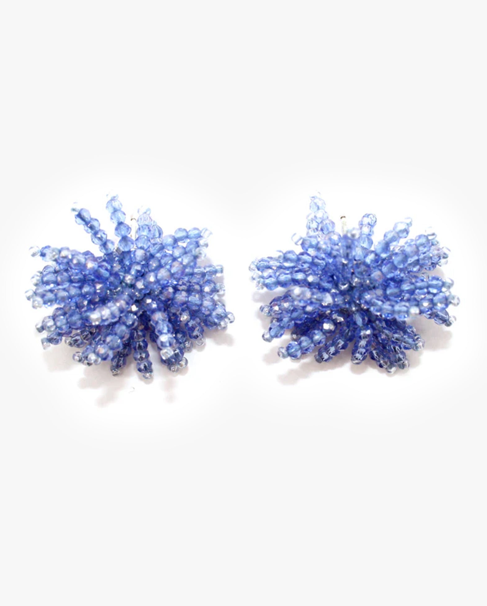 Pompom Earrings Blue