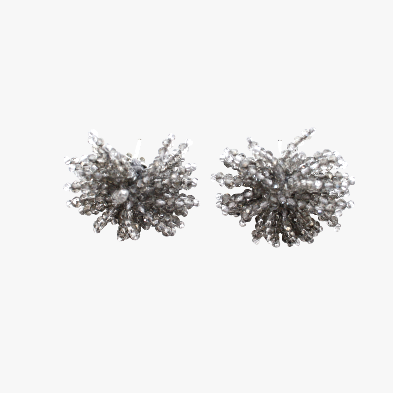 Pompom Earrings Grey