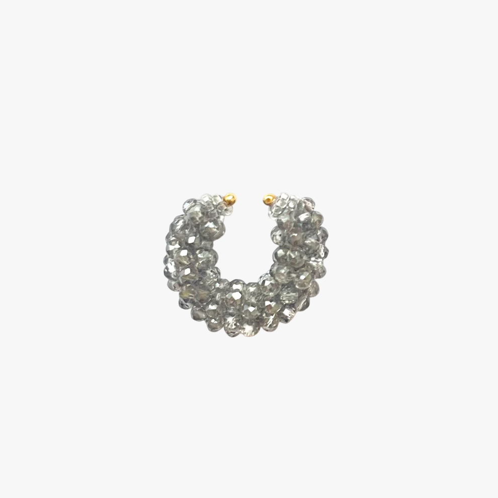 Beaded Cuff Round Grey