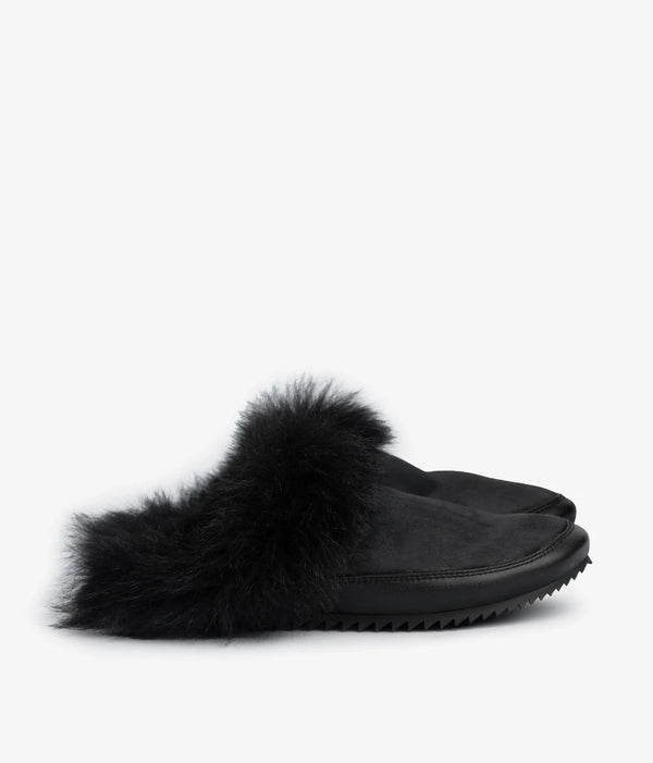 Jan Mules Black Suede Churra