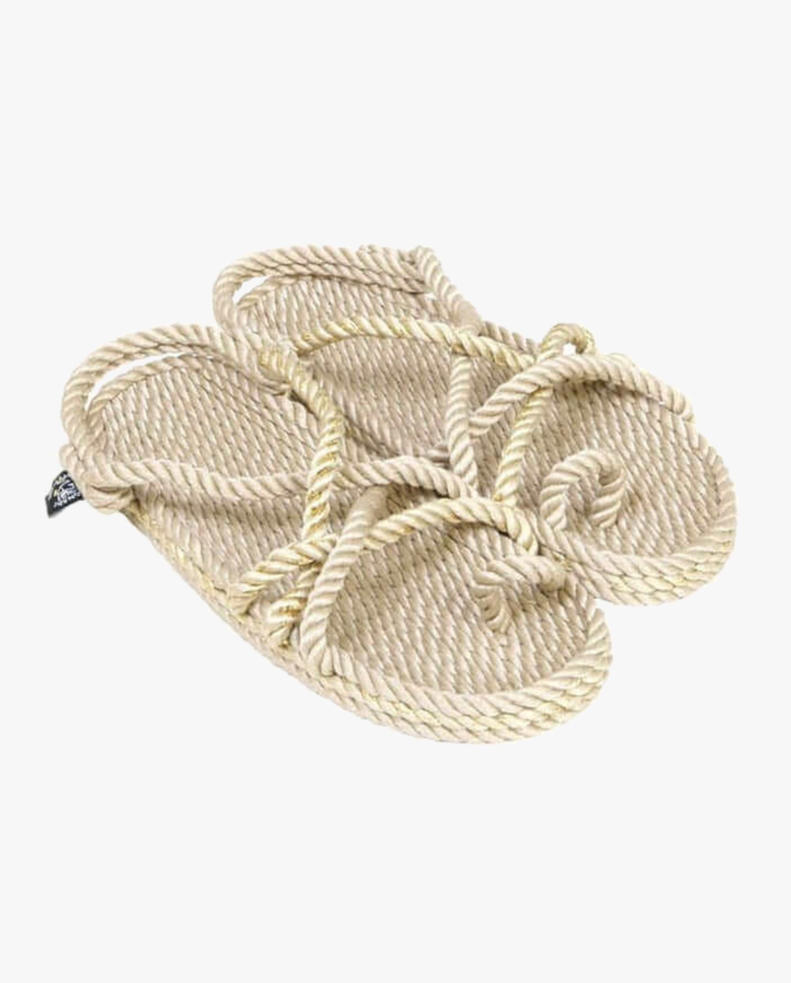 Toe Joe Beige Sparkling Gold Sandals