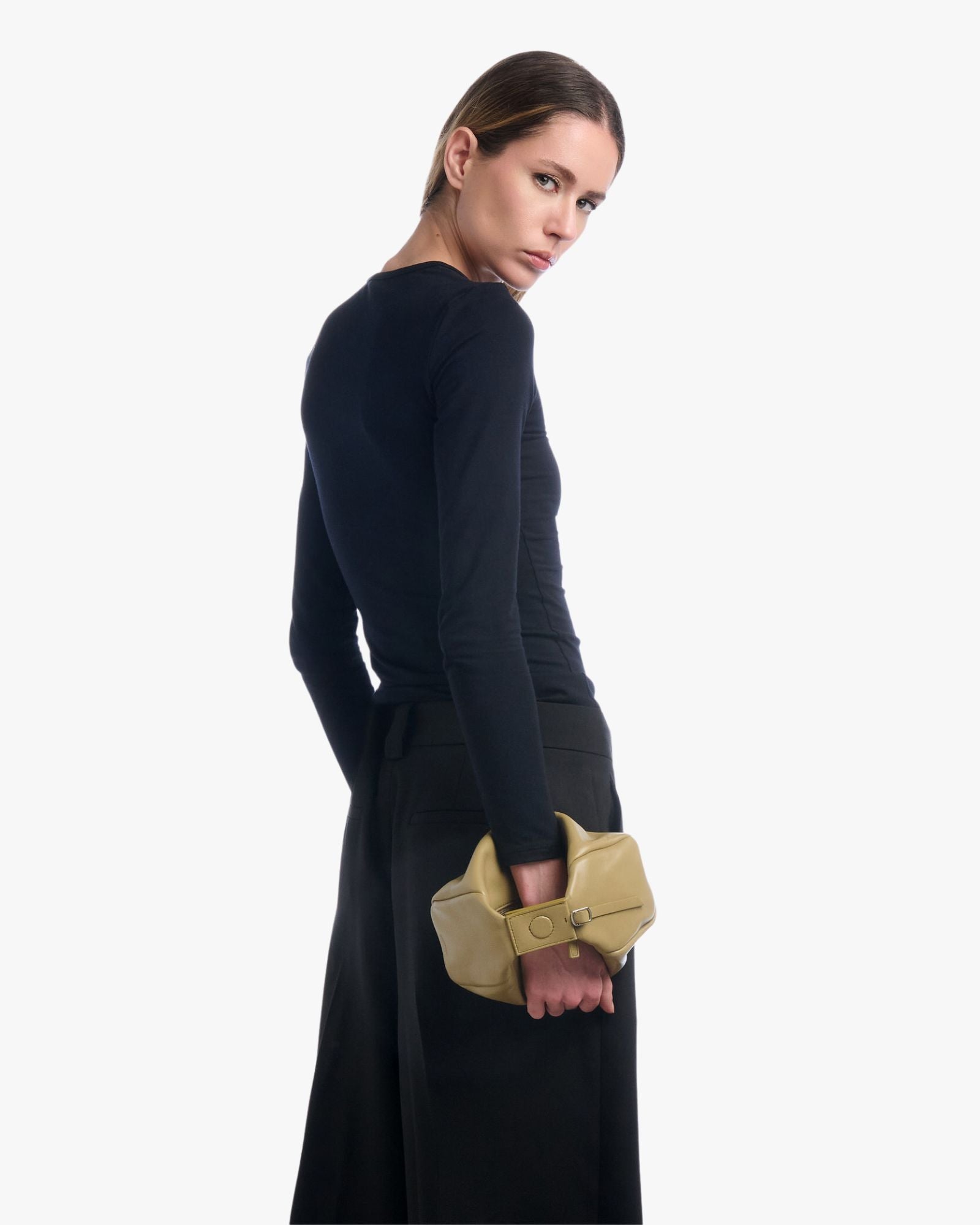 Joy Small Nappa Leather Bag – Olive