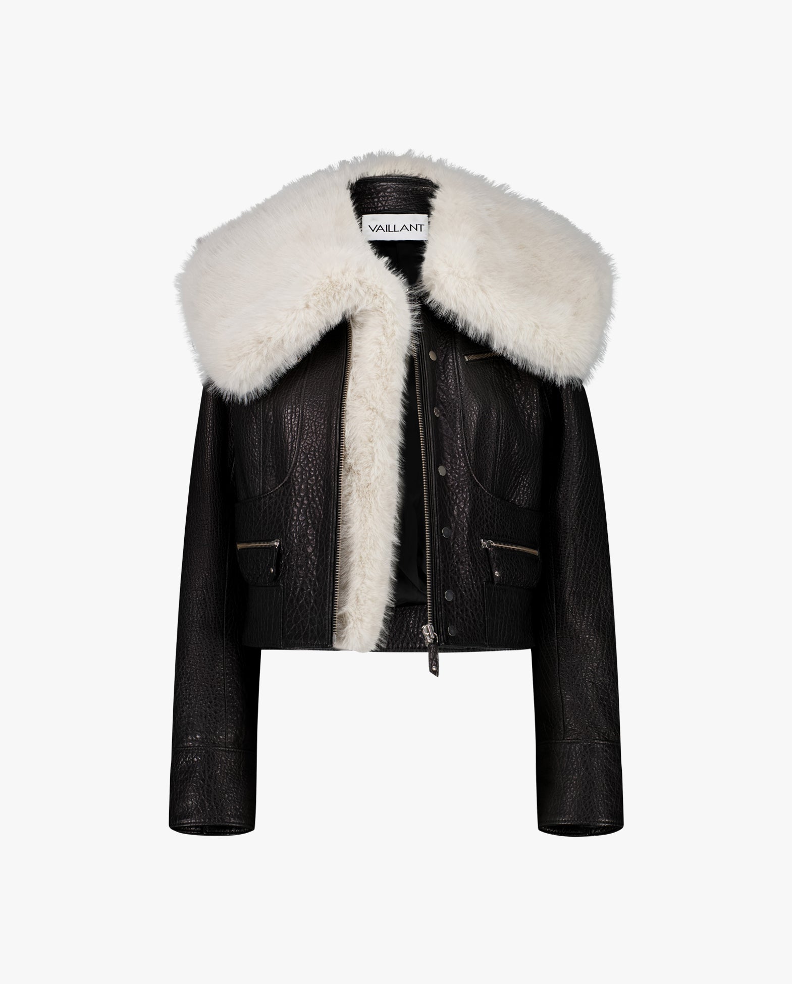 Faux Fur Collar W/Hanging Scarf