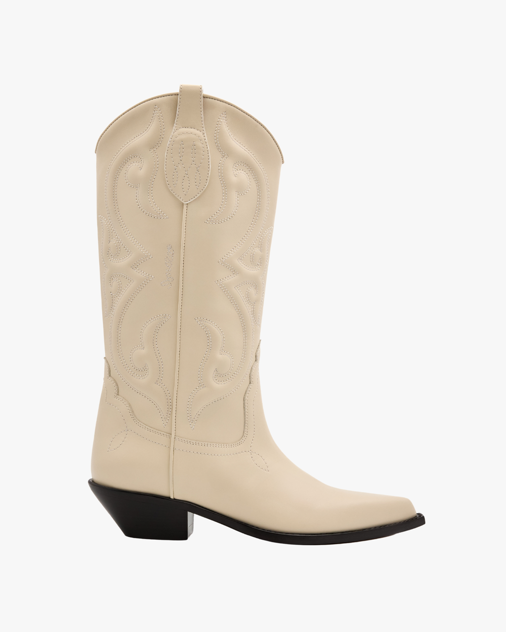 Stivali da cowboy Yuma in nappa di vitello bianco sporco